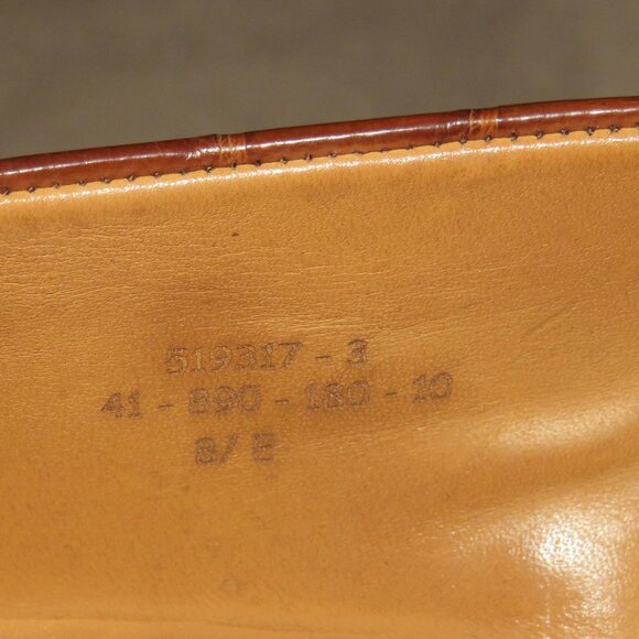 J.M. Weston 180 Brown Crocodile Leather Loafers US 9.5 D